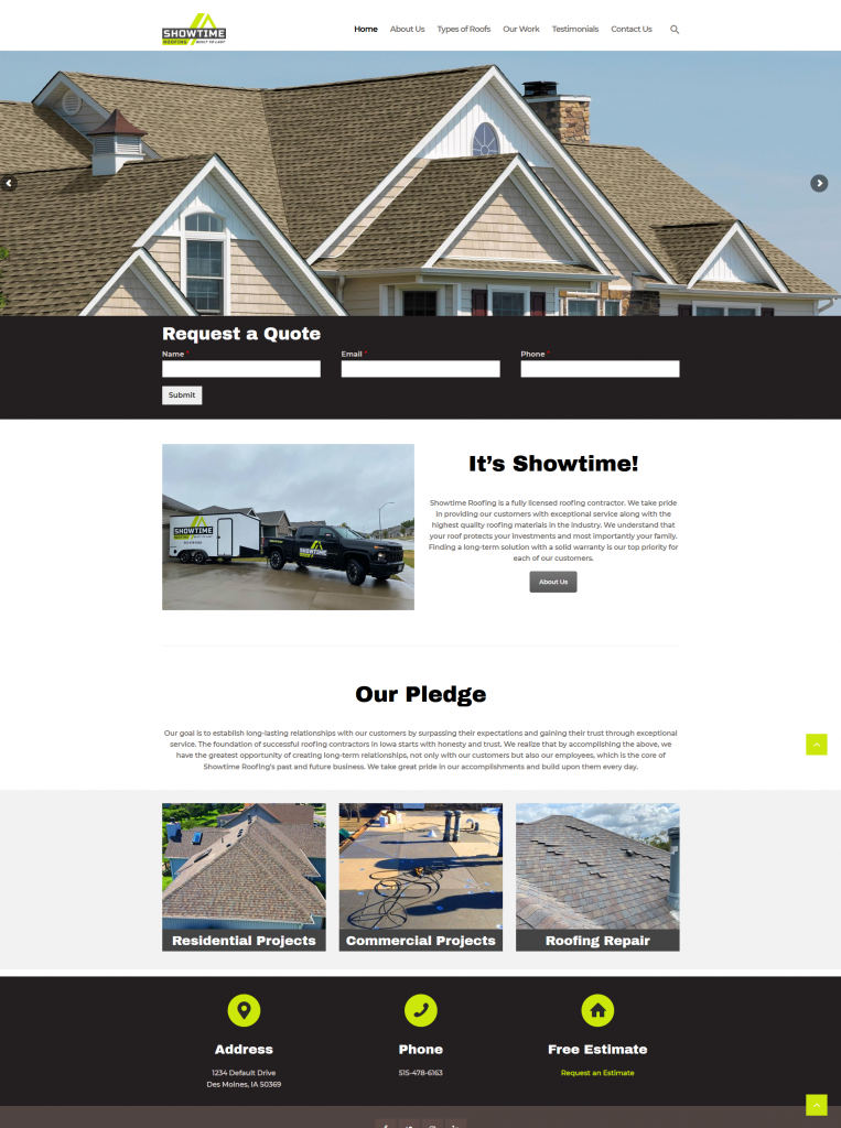 Showtime Roofing Website